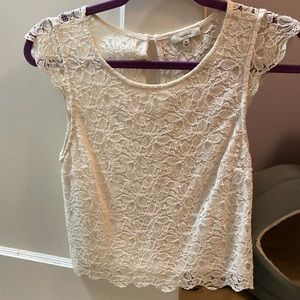 Tatula (aritzia) white lace shirt